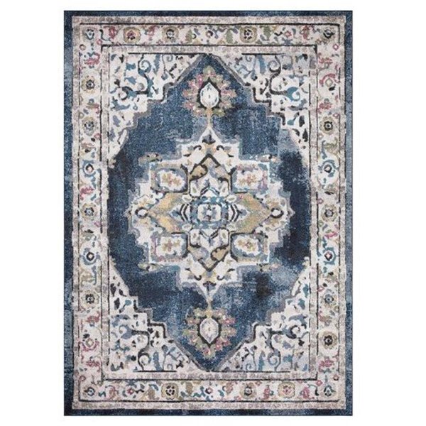 Pisos 8 x 11 ft. Barclay Medallion Area Rug, Navy PI1706553